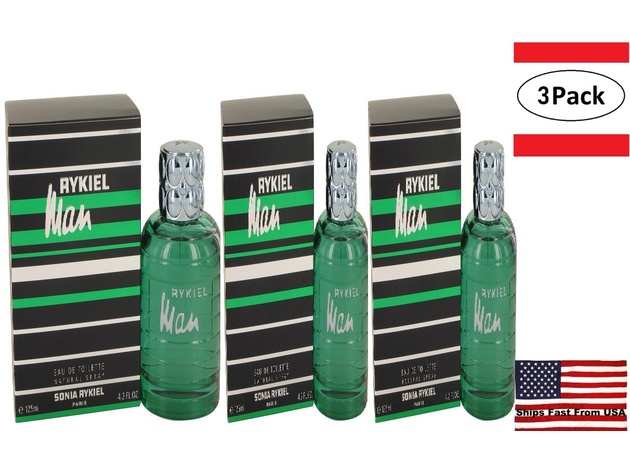 3 Pack Rykiel Man by Sonia Rykiel Eau De Toilette Spray 4.2 oz for Men