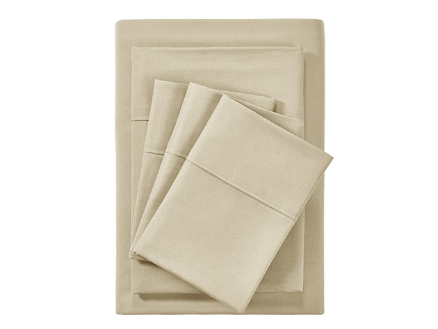 Bamboo 2000 Count 6-Piece Sheet Set with SnugGrip (Taupe/Queen)