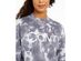 Calvin Klein Women's Sunburst Tie-Dyed Cropped Sweatshirt Grey Size Large