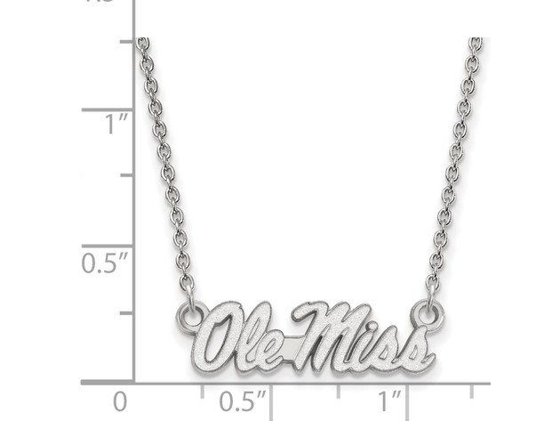 Sterling Silver U of Mississippi Sm Ole Miss Script Necklace