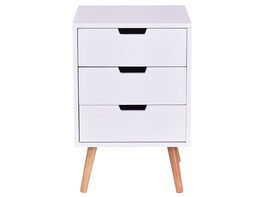 Costway Set of 2 White Side End Table Nightstand Mid-Century Accent Wood Furniture - White