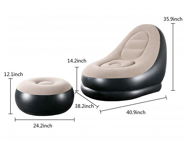 Inflatable Chair with Foot Rest Set