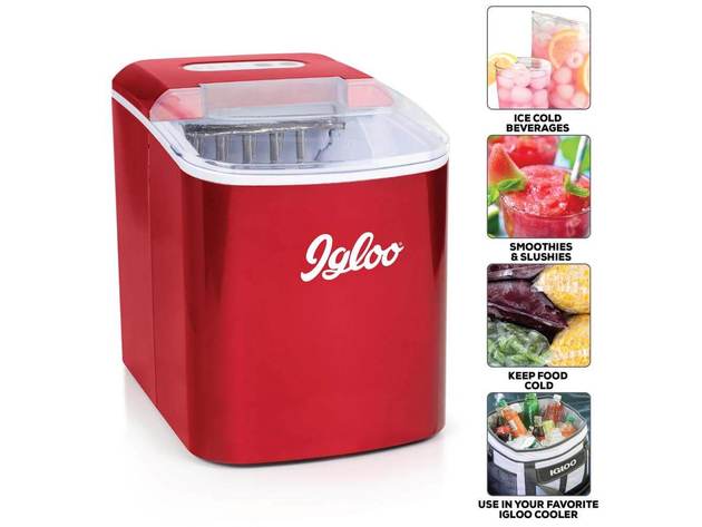 IGLOO ICEB26RR 26-Pound Portable Ice Maker - Red