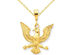 American Eagle Charm Pendant Necklace in 14K Yellow Gold with Chain