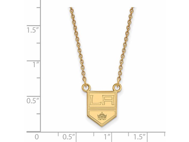 14k Yellow Gold NHL Los Angeles Kings Small Necklace, 18 Inch