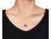 1.10 Carat (ctw) Lab-Created Blue Sapphire & Diamond Heart Pendant Necklace in Sterling Silver with chain