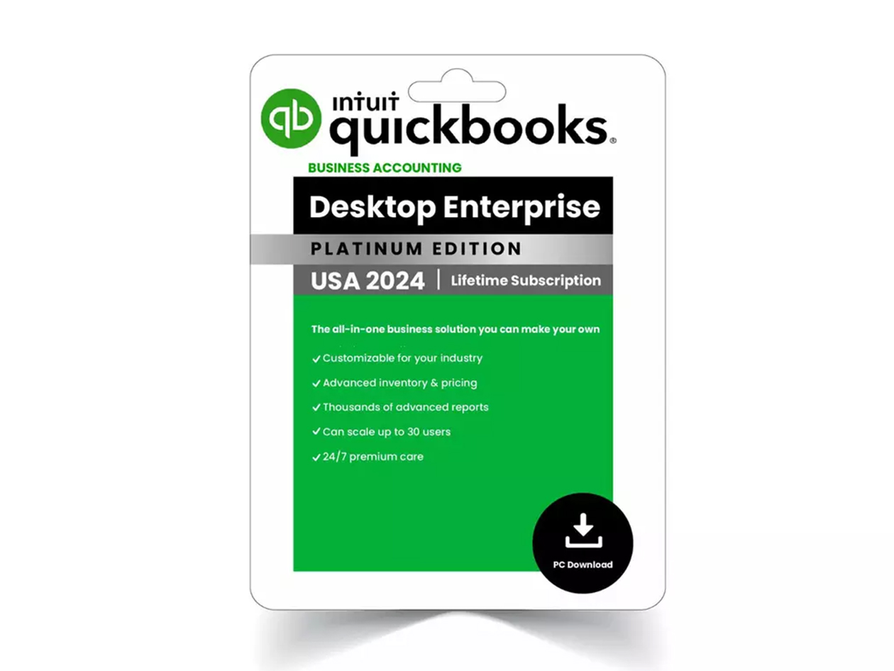 Intuit QuickBooks Desktop Enterprise 2024 Platinum (1 User) for Windows: Lifetime Activation