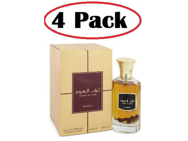 4 Pack of Taraf Al Oud by Nusuk Eau De Parfum Spray (Unisex) 3.4 oz