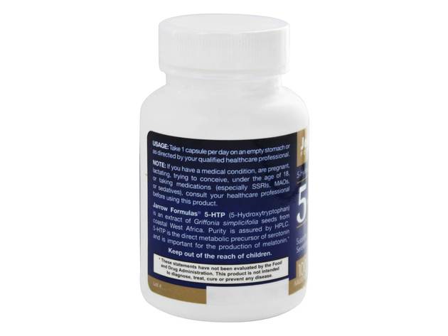 Jarrow Formulas - 5-HTP Serotonin Synthesis Support 100 mg. - 60 Vegetarian Capsules