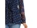 Style & Co Women's Tie-Front Floral Print Peasant Blouse Navy Size Extra Large