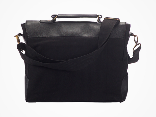 FYL Messenger Bag with Built-In Charger (Black) | spoiled NYC