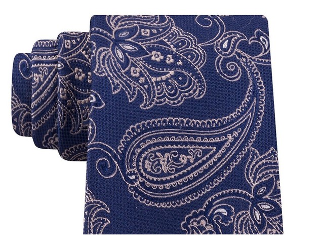 Michael Kors Men's Blue Paisley Silk Neck Tie Navy Size Regular