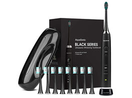 AquaSonic Black Series Toothbrush & Travel Case With 8 DuPont Brush Heads