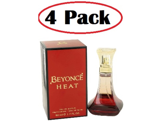 4 Pack of Beyonce Heat by Beyonce Eau De Parfum Spray 1.7 oz