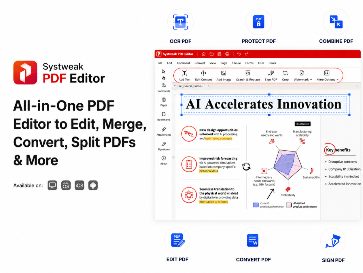 Systweak PDF Editor Pro: Lifetime Subscription