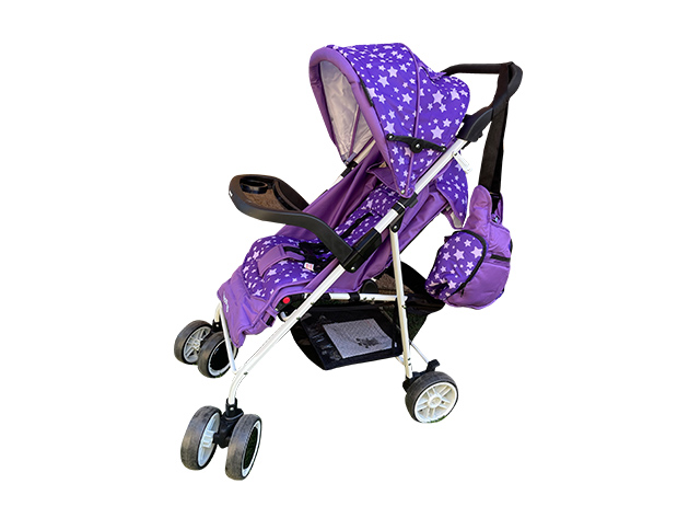 Luxury Purple Stroller with Diaper Bag