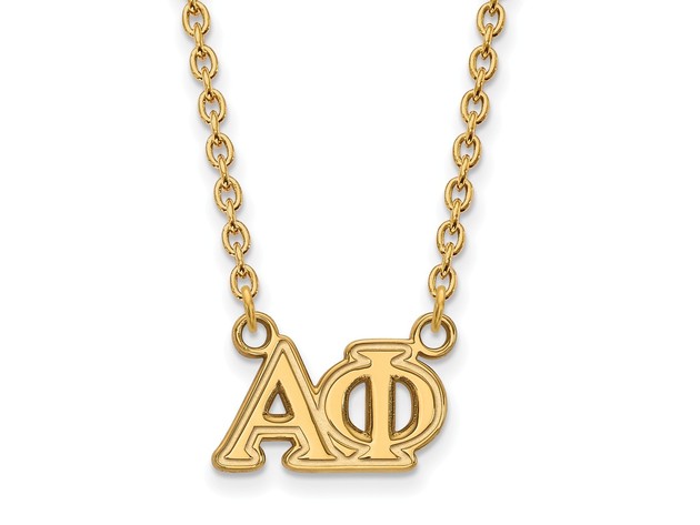 14K Plated Silver Alpha Phi Medium Necklace