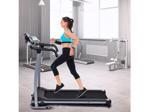 Costway 800W Folding Treadmill Electric /Support Motorized Power Running Fitness Machine - Black