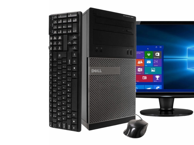 Dell 390 Tower PC, 3.2GHz Intel i5 Quad Core Gen 2, 8GB RAM, 250GB SATA HD, Windows 10 Home 64 bit, 22" Screen (Renewed)