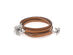 Ferragamo Giglio Sterling Silver & Leather Necklace - 32mm Decor/Camel Leather (Store-Display Model)