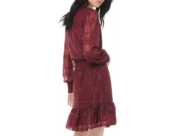 Michael kors shiny 2024 plaid smocked dress