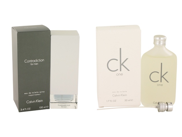 Gift set  CONTRADICTION by Calvin Klein EDT Spray 3.4 oz And  CK ONE EDT Pour/Spray (Unisex) 1.7 oz