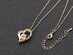 Curved Heart Pendant Necklace with White Swarovski Crystals (Gold)