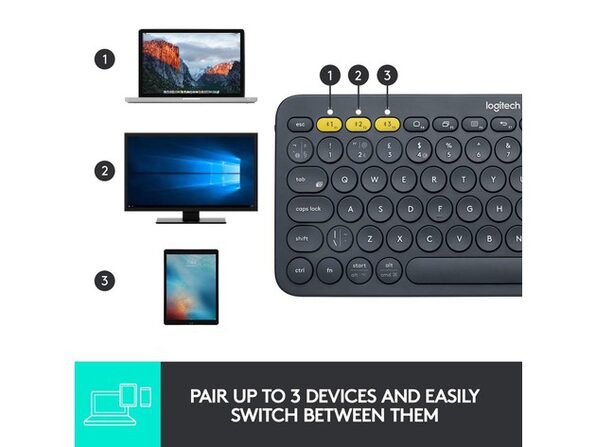 Logitech K380 Multi Device Bluetooth Keyboard Black Open Box Stacksocial