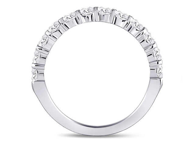 1.00 Carat (ctw G-H, I2-I3) Diamond Wedding Anniversary Band in 14K White Gold - 8.5