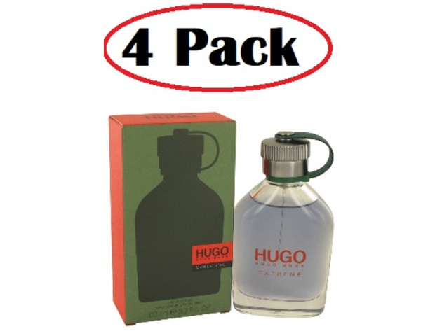 4 Pack of Hugo Extreme by Hugo Boss Eau De Parfum Spray 3.3 oz