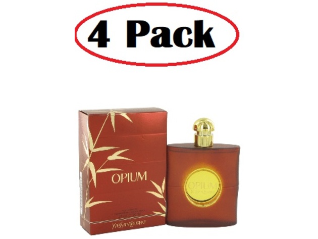 4 Pack of OPIUM by Yves Saint Laurent Eau De Toilette Spray (New Packaging) 3 oz