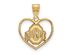 NCAA 14k Gold Plated Silver Ohio State Heart Pendant