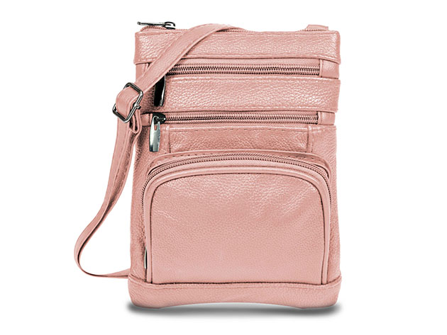 Krediz Leather Crossbody Bag for Women (Regular/Pink)