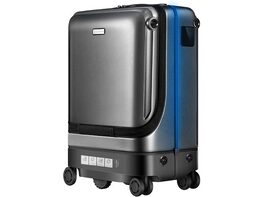 Suitcase with TSA Customs Lock+Intelligent Obstacle Avoidance USB Charging Upright Luggage Set Suitable for Marble/Brick Road/Tar Road/Carpet Etc,Black