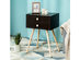 Costway 2 Piece Mid Century Modern 2 Drawers Nightstand Sofa Side Table End Table Espresso