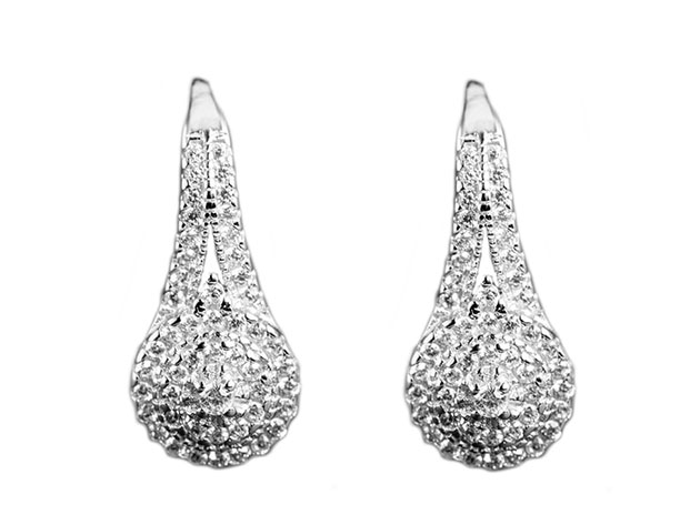 5.00 CTTW Studded Leverback Earrings with Swarovski Elements 