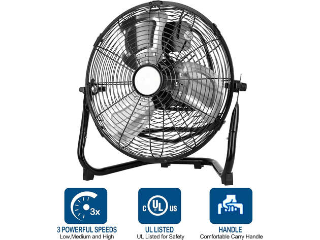 14" High Velocity Heavy Duty Metal Misting Fan with Misting Kit