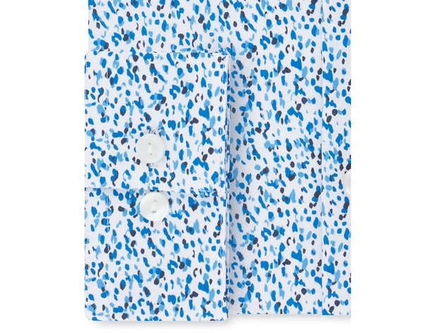 Kenneth Cole Reaction Men's All Day Flex Slim-Fit Performance Stretch Printed Dress Shirt Blue Size 16-34-35