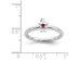 Sterling Silver Stackable Band Ring with Little Girl and Lab Created Ruby Accent - 8