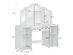 Costway Vanity Table Set Makeup Dressing Kids Girls Study Table Tri Folding Mirror - White