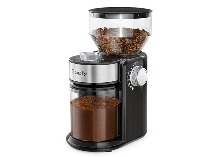 Sboly Single-Serve Coffee Maker for K-Cups/Ground Coffee with Grinder  Bundle