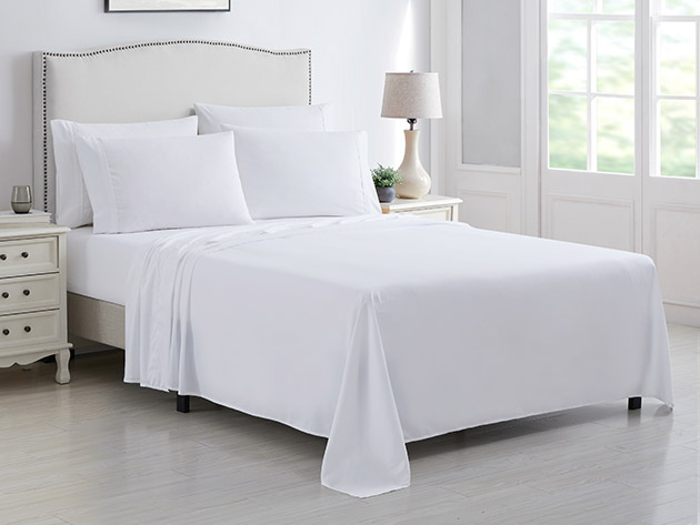 Kathy Ireland 6-Piece Brushed Microfiber Sheet Set (White/Twin)