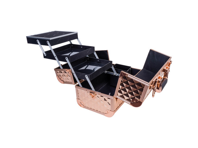 SHANY Fantasy Collection Makeup Artists Cosmetics Train Case - ROSE GOLD