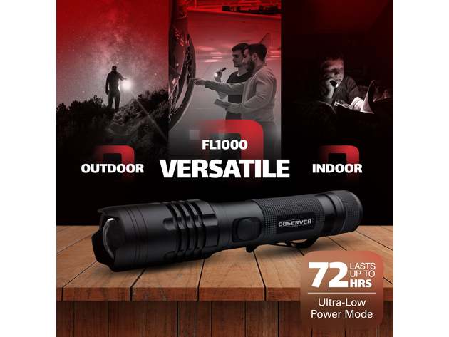 1200 Lumen Tactical LED Rechargeable Flashlight with Power Bank & Dual Power (Green)