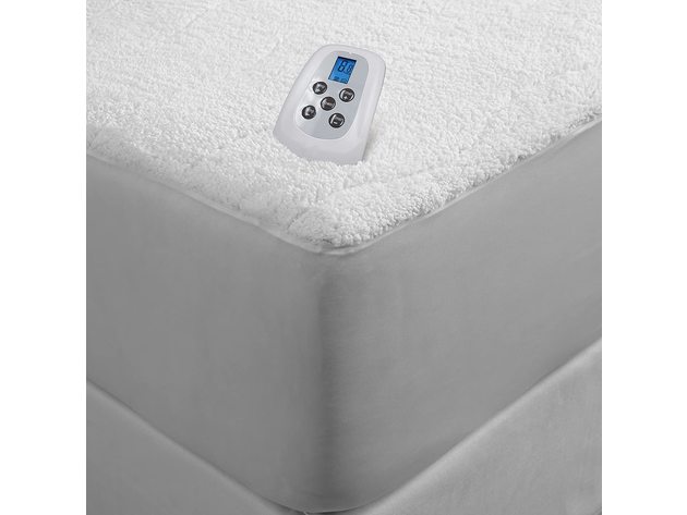 Serta Sherpa Electric Heated Warming Mattress Pad - White