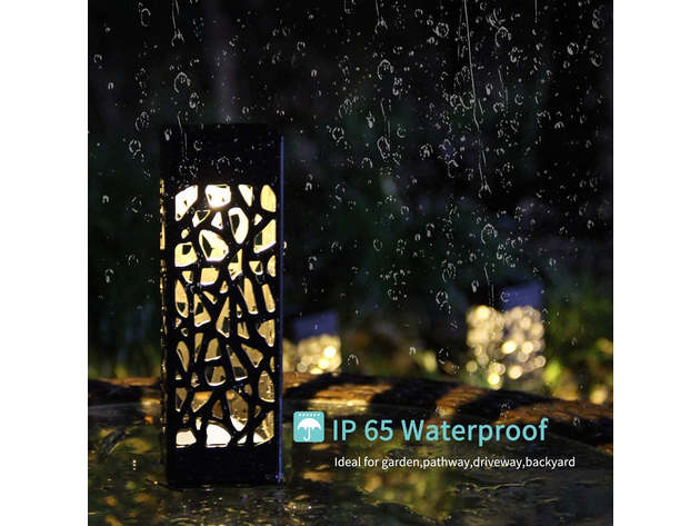 4-Pack LED Outdoor Waterproof Hollow Solar Garden Lights