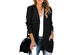 Women’s Open Front Knit Cardigan with Pockets – Extra Large (Black)