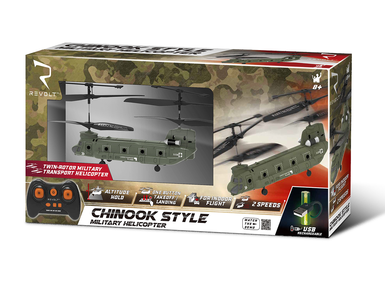 Revolt S026H RC Chinook Military Helicopter with Altitude Hold