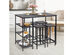 Costway Bar Pub Table Industrial Counter Black Dining Table with Metal Frame - As the picture shows
