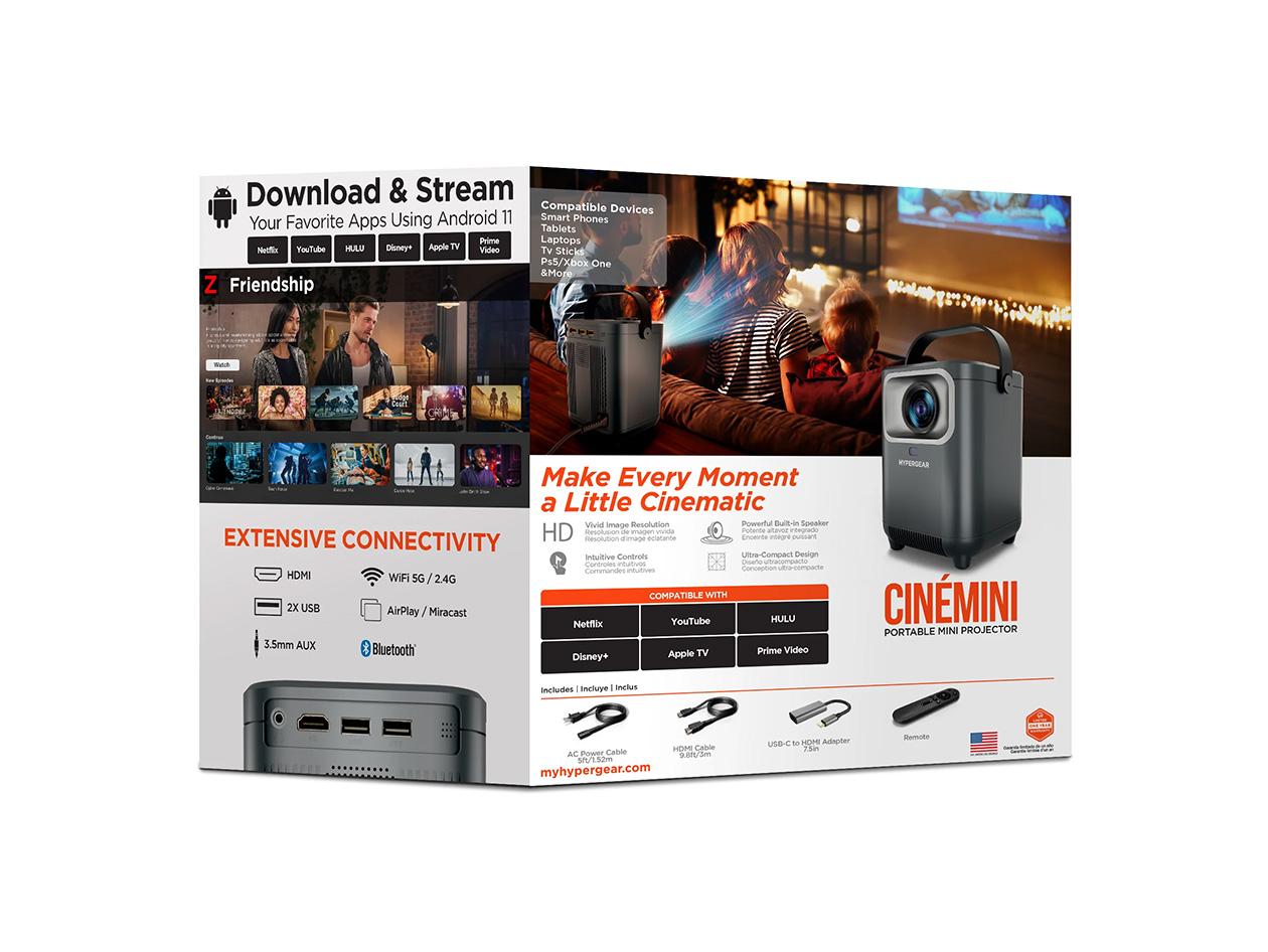 CinéMini 720P HD Portable Mini Projector with Speaker